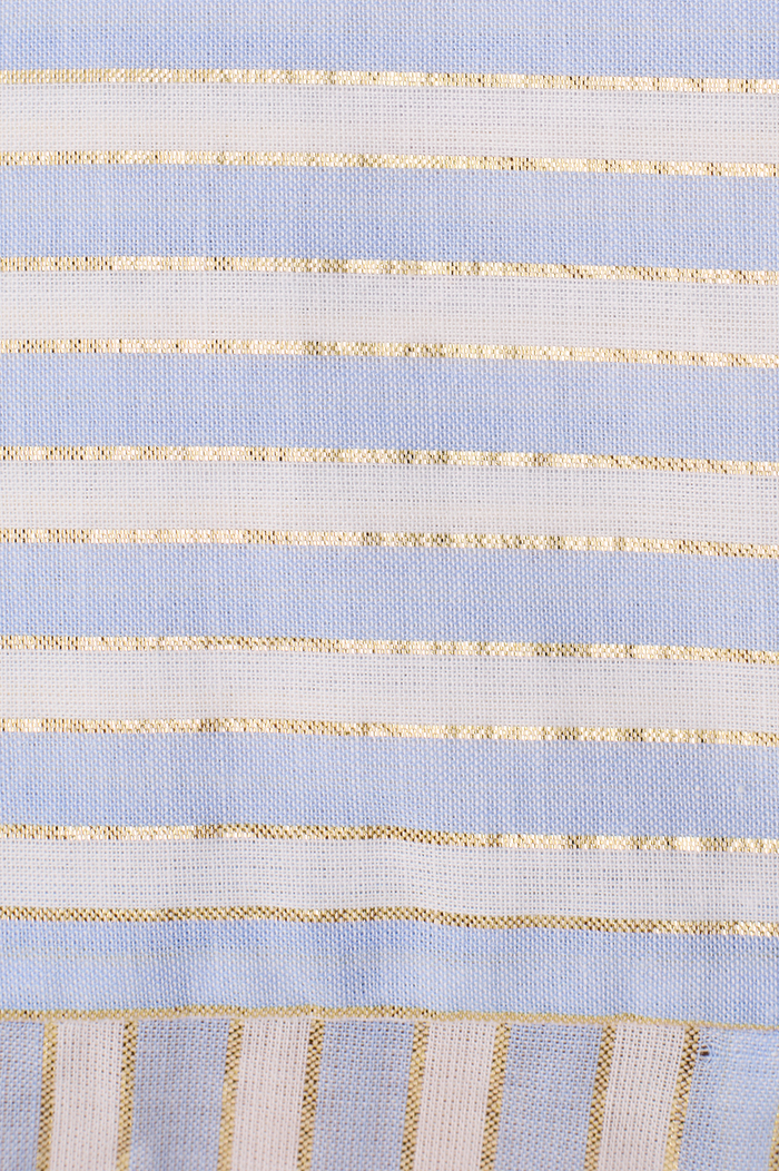 Blue Lurex Stripes Long Sleeve Shirt_8