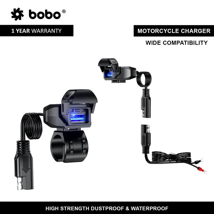 BOBO USB Power Charger Kit with Installation Accessories
BOBO USB Power Adapter Kit for Motorcycles