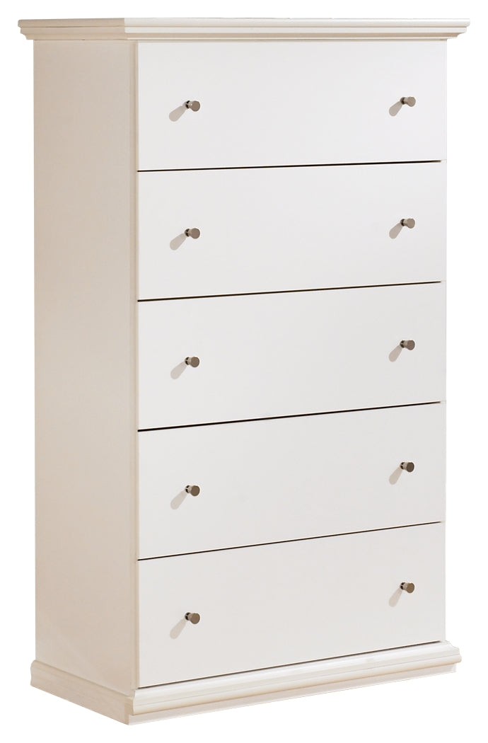 Bostwick Shoals B139-46 White Five Drawer Chest