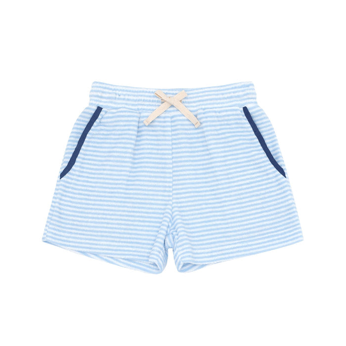 boys powder blue stripe french terry short