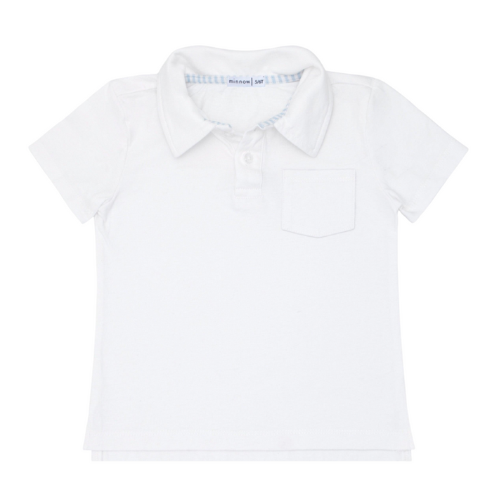 boys white cotton polo