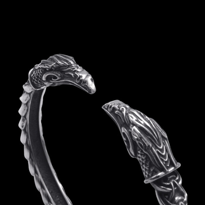 vkngjewelry Bracelet Handcrafted Armring Ravens With Norse Ornament