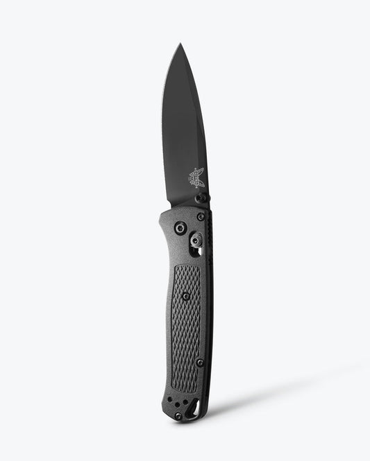Bugout® CF-Elite® knife with black S30V blade, tip up vertical position | Benchmade Knife Co.