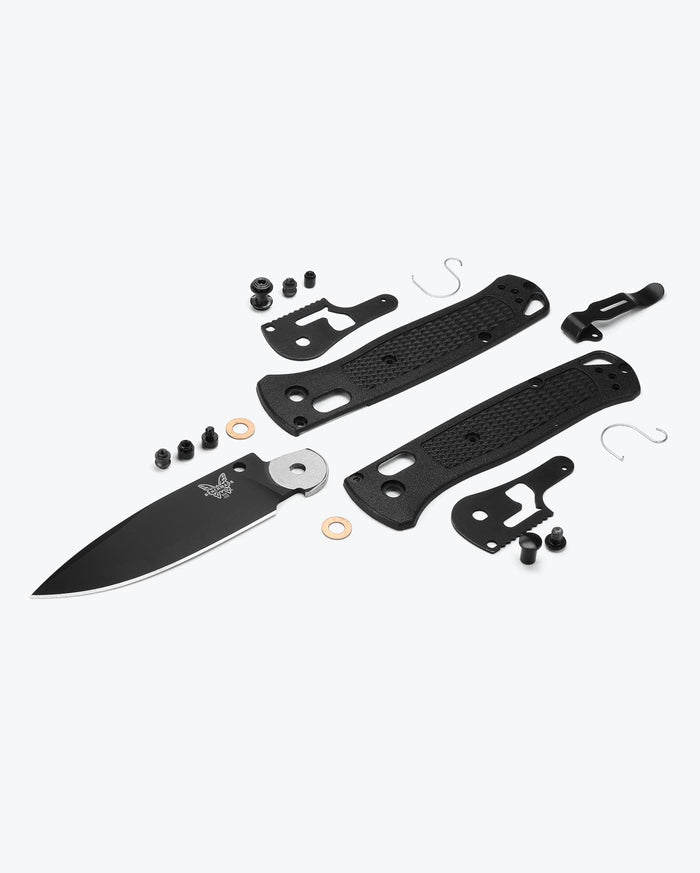 Bugout® CF-Elite® knife exploded parts view showing all components and hardware | Benchmade Knife Co.
