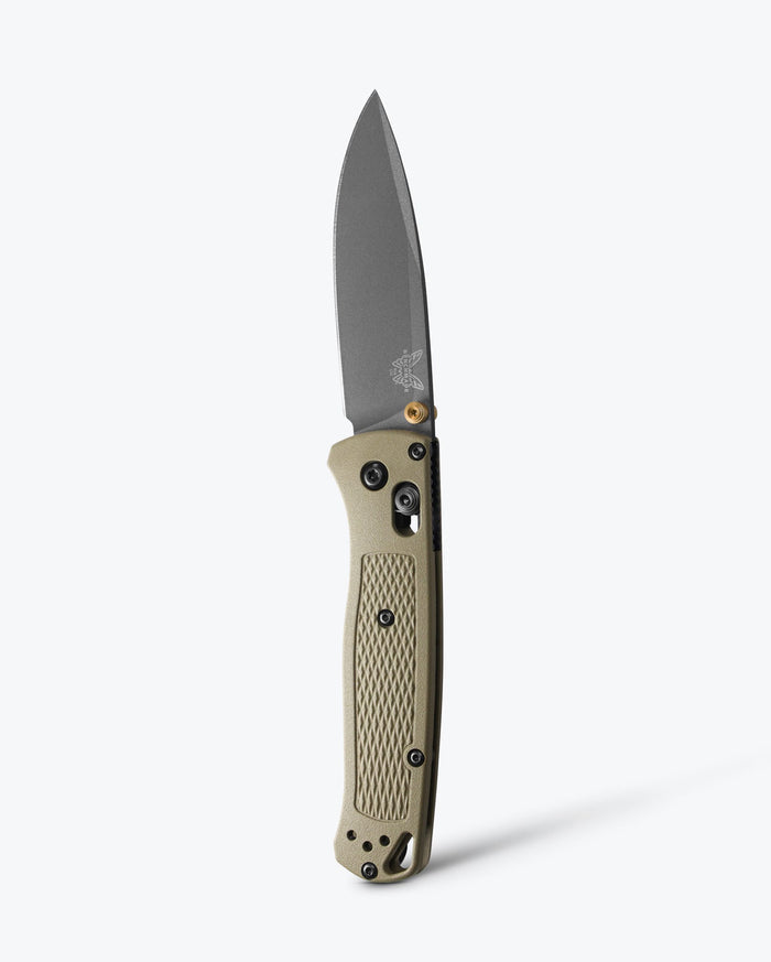 Bugout® Ranger Green Grivory® - Open knife vertical view | Benchmade Knife Co.