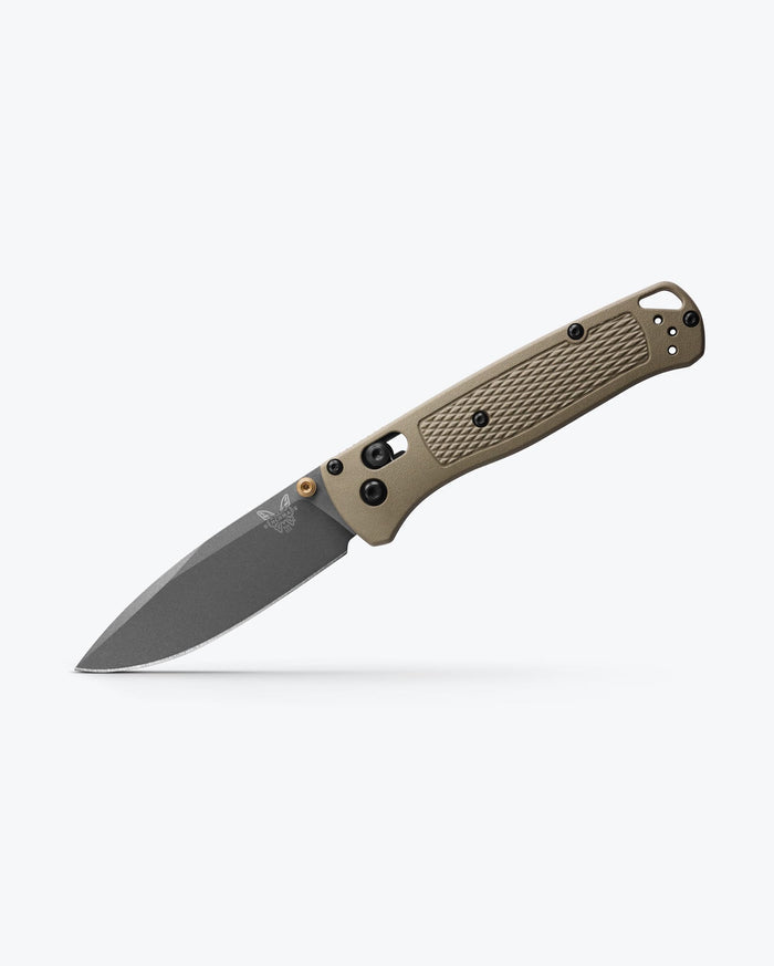 Bugout® Ranger Green Grivory® - Open knife angled side view | Benchmade Knife Co.