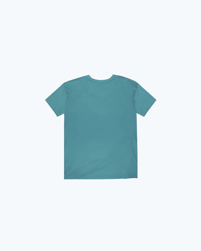 Depth Blue Butterfly Tech Tee - Close-Up Logo Print Detail, Jersey-Knit Fabric Texture | Benchmade Knife Co.