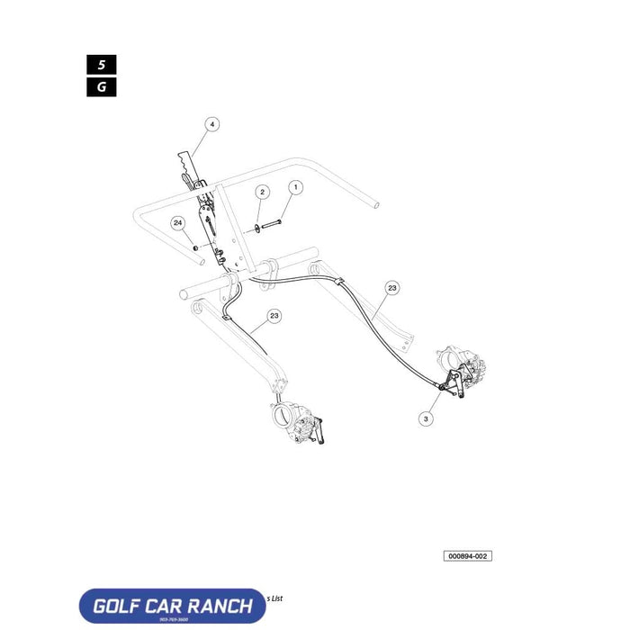 CABLE PARK BRAKE OVERCENTER - 103665301 CLUB CAR OEM CLUB CAR CA/XRT REPAIR PART