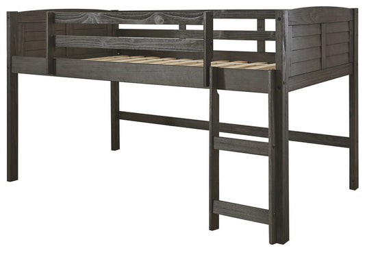 Caitbrook B388-62 Gray Twin Loft Bed Frame