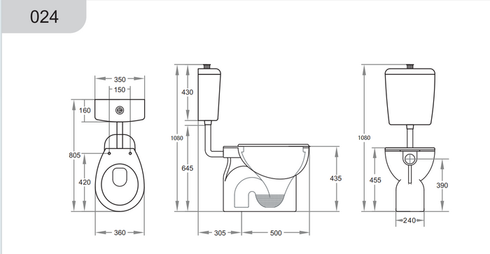 Calla Disable Toilet Suite 805*350*1120mm