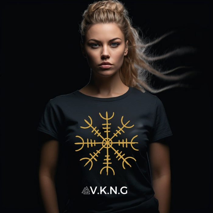 Printify T-Shirt Helm Of Awe Aegishjalmr V.K.N.G™  T-shirt Girly Cut