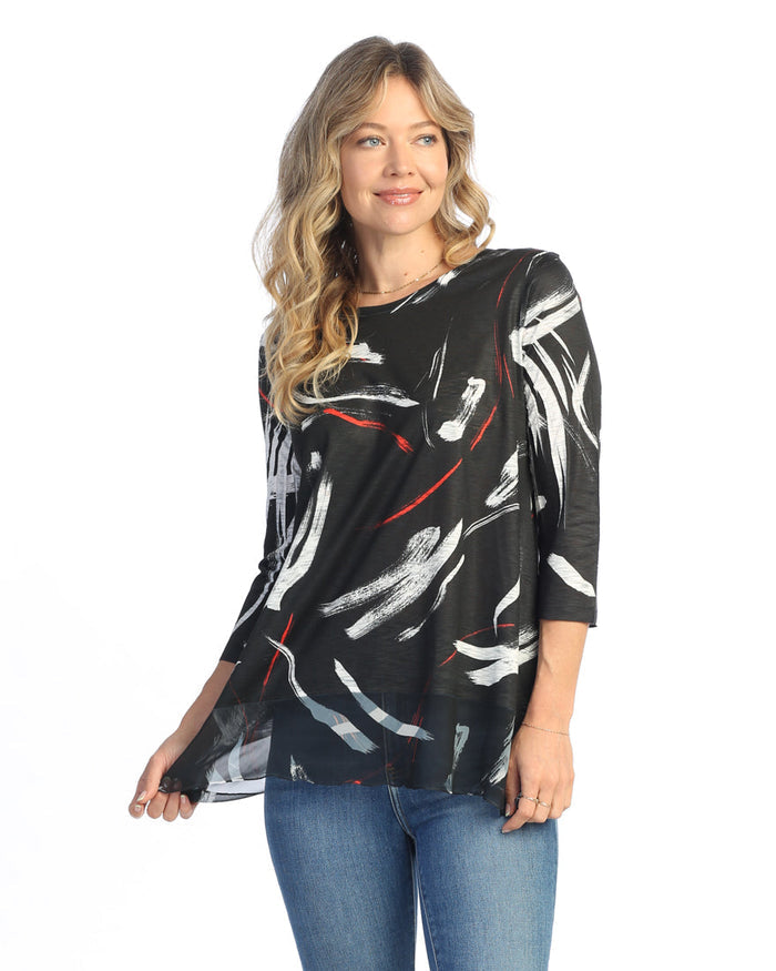 Chiffon Hem Tunic Top - 63-