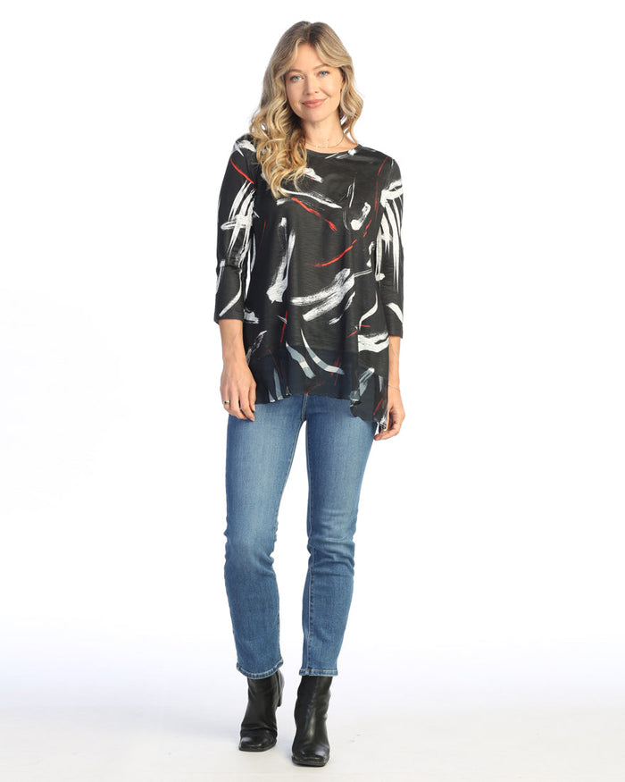 Chiffon Hem Tunic Top - 63-