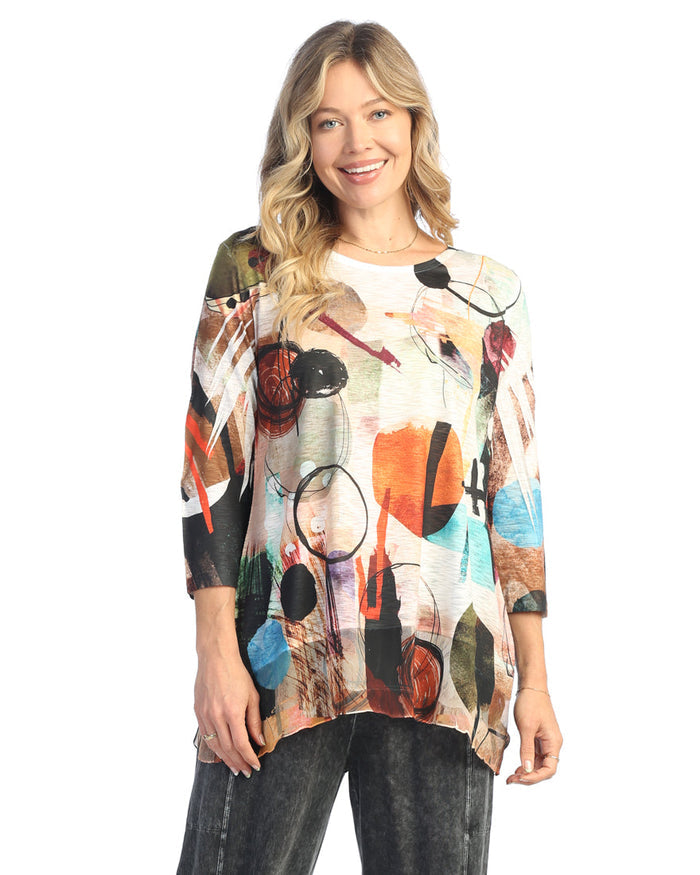 Chiffon Hem Tunic Top - 63-