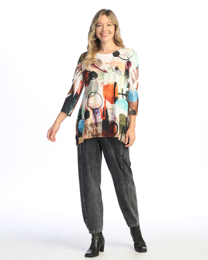 Chiffon Hem Tunic Top - 63-
