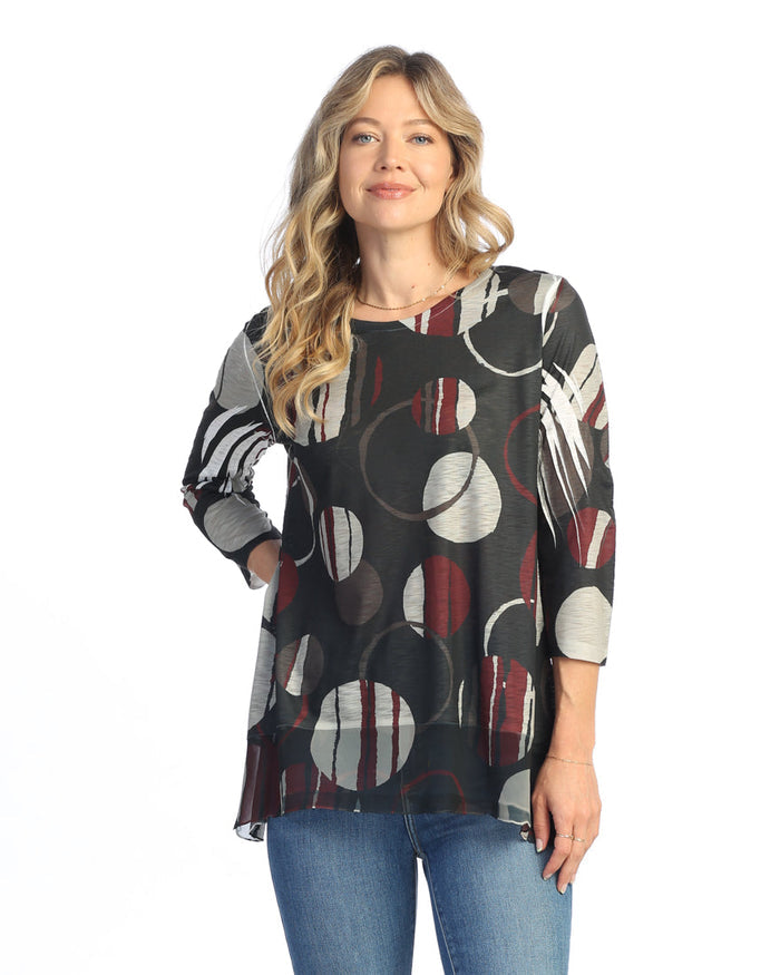 Chiffon Hem Tunic Top - 63-