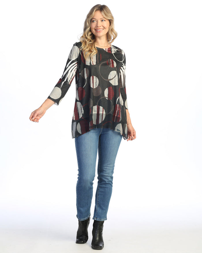Chiffon Hem Tunic Top - 63-