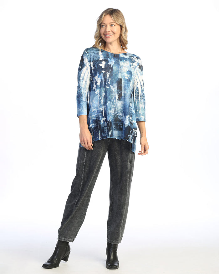 Chiffon Hem Tunic Top - 63-