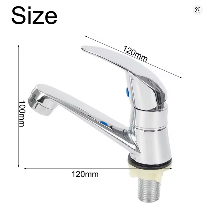 Chrome Single Handle Hole Bathroom Basin Faucet Single Cold