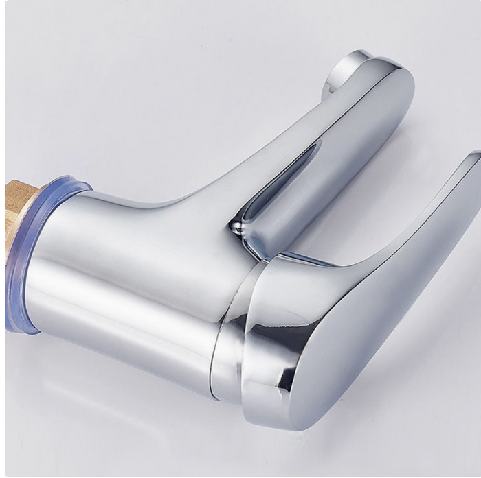 Chrome Single Handle Hole Bathroom Basin Faucet Single Cold