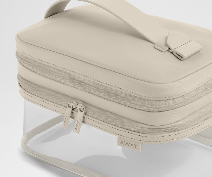 Clear Cosmetic Case in Salt White