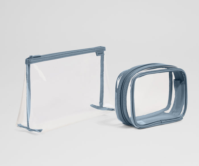 Clear Pouch Set in Coast Blue