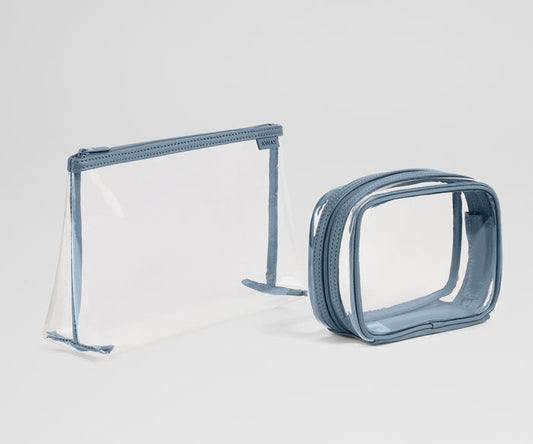 Clear Pouch Set in Coast Blue