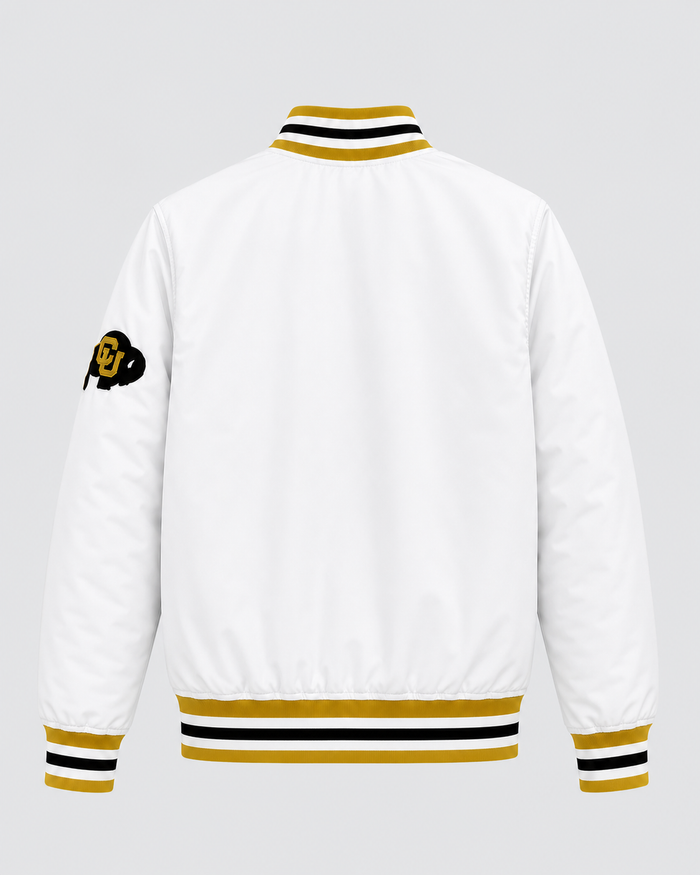 Colorado Wordmark White Varsity Jacket