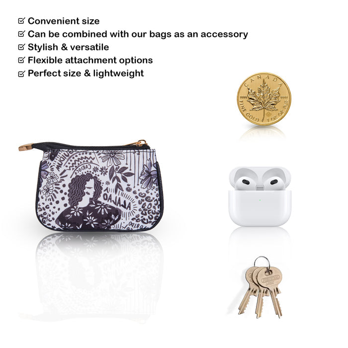 Women's monochrome coin pouch small wallet for travel and daily use-feature image