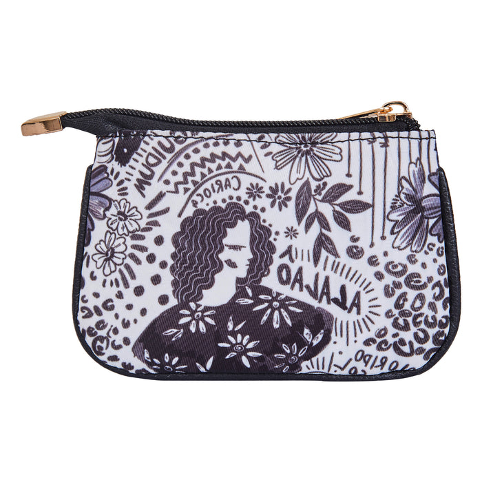 Women's monochrome coin pouch small wallet for travel and daily use-back image