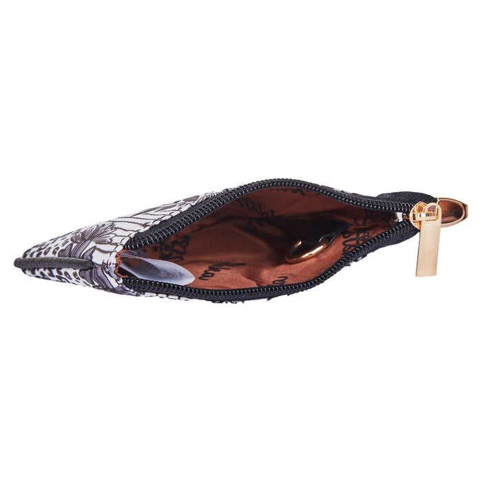 Women's monochrome coin pouch small wallet for travel and daily use-interior image