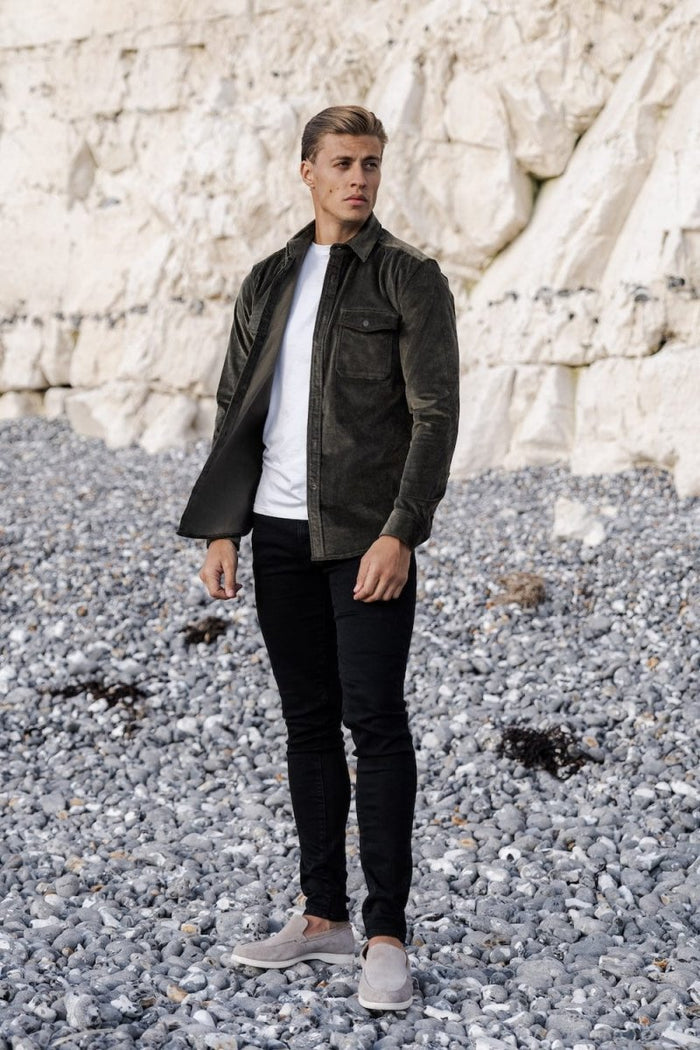 Cord Overshirt in Olive Green - TAILORED ATHLETE - USA