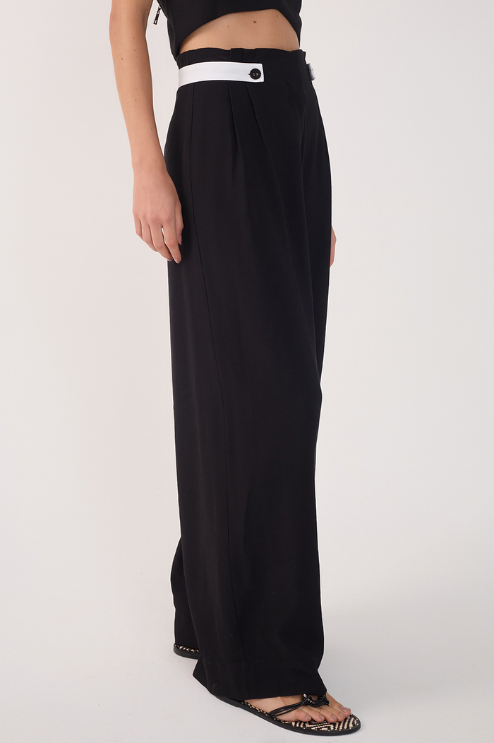 Cotton Cut-Out Waistband Pants_4