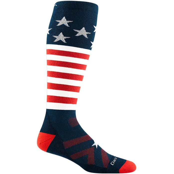 DARN TOUGH Men's Captain Stripe Over-the-Calf Midweight Ski & Snowboard Socks 1818