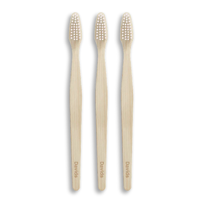Davids premium bamboo toothbrush / adult soft / 3 pack