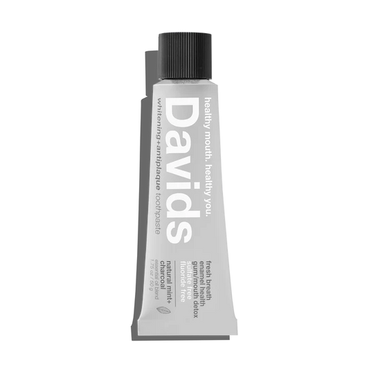 Davids travel size premium toothpaste / charcoal+peppermint