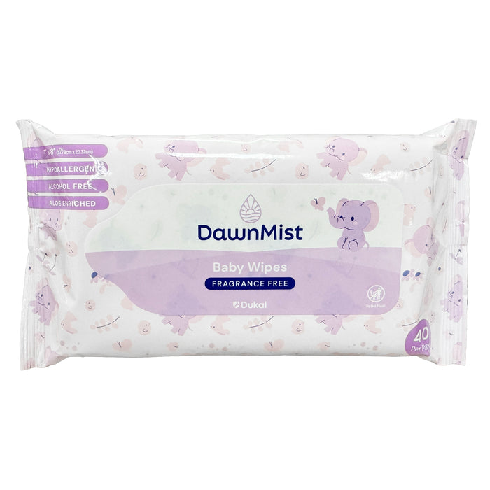 DawnMist Baby Wipes in Soft Pack with Peelable Lid, Unscented, 7" x 8"