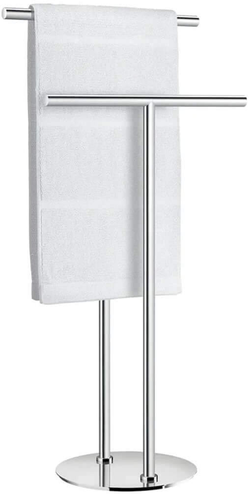 Double-T Stainless Steel Freestanding Towel Stand - Stainless Steel or Matte Black - SMEDBO