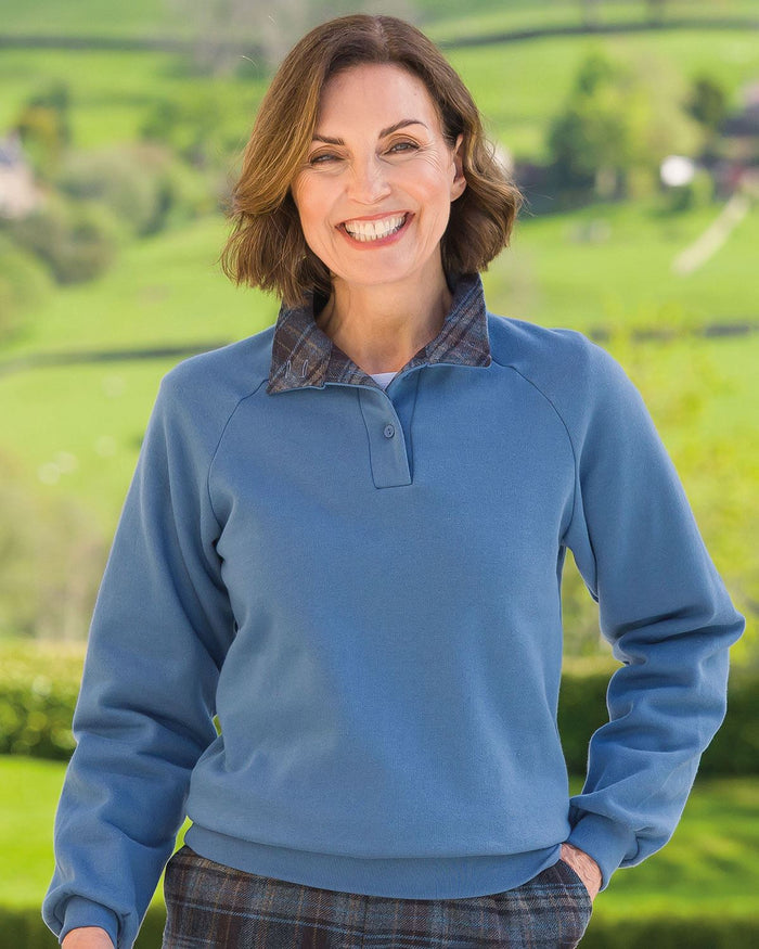 Dover Leisure Cowl Neck Ladies Sweatshirt - Blue - Country Collection