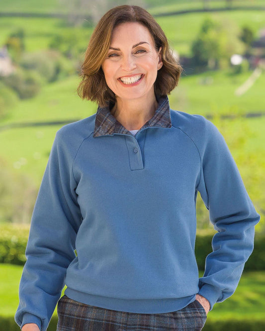 Dover Leisure Cowl Neck Ladies Sweatshirt - Blue - Country Collection