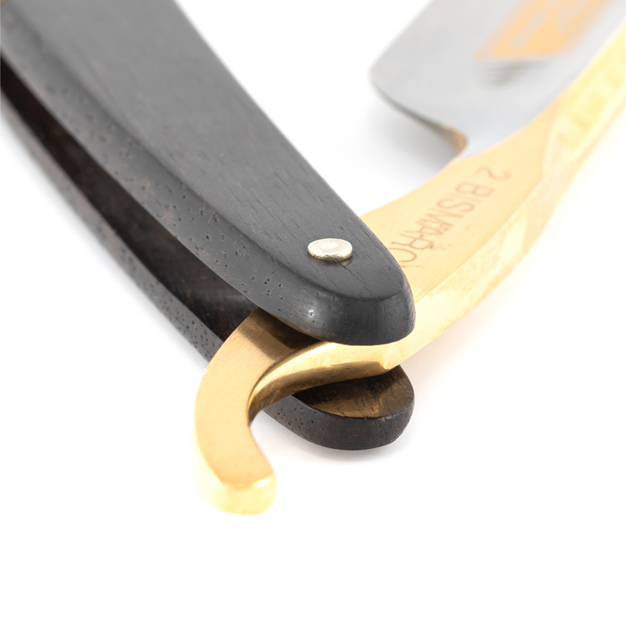 Dovo Bismark 6/8" Ebony Wood Handle Carbon Steel Straight Razor