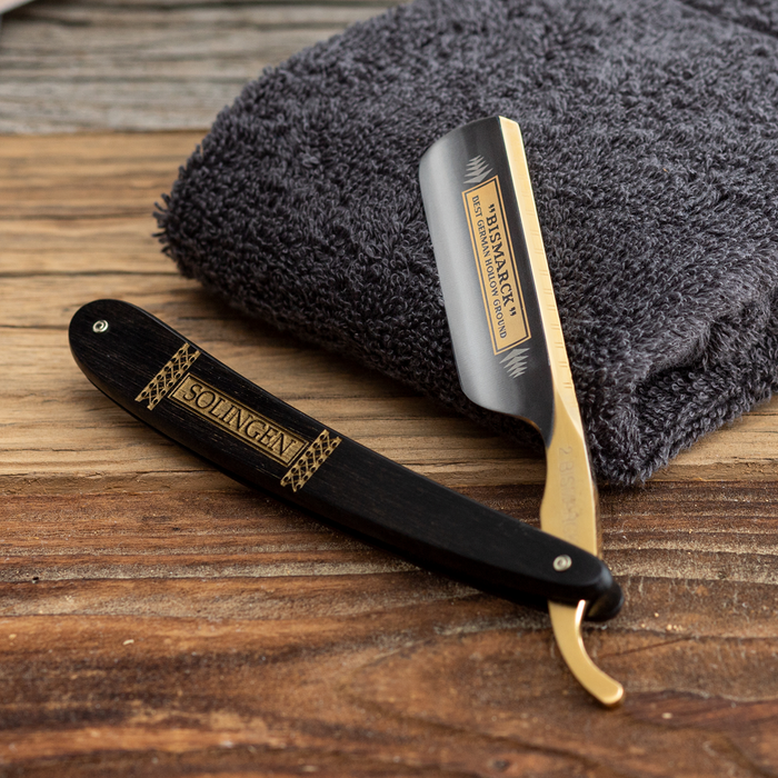 Dovo Bismark 6/8" Ebony Wood Handle Carbon Steel Straight Razor