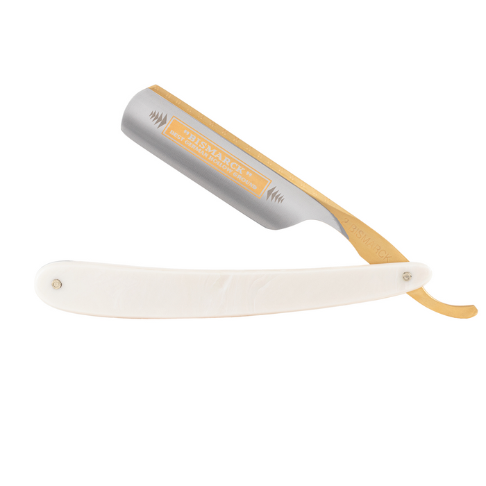 Dovo Bismark 6/8" Pearl Acrylic Handle Carbon Steel Straight Razor