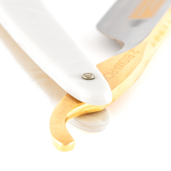 Dovo Bismark 6/8" Pearl Acrylic Handle Carbon Steel Straight Razor