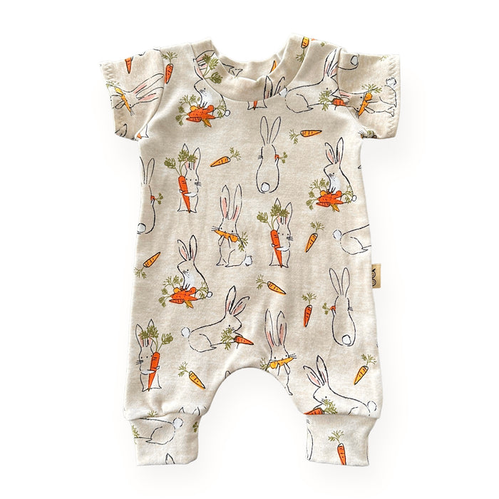 Easter Bunnies with Carrots Harem Romper