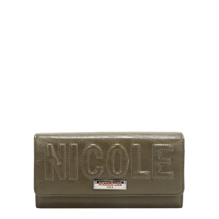 EMBOSSED LOGO TRIFOLD WALLET