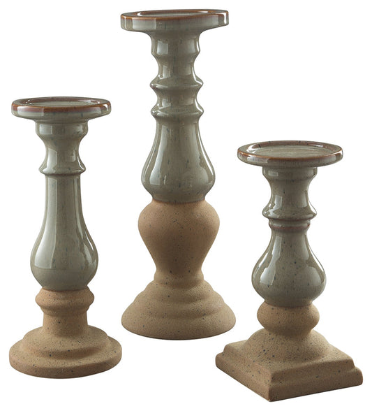 Emele A2000354 Taupe Candle Holder Set 3CN