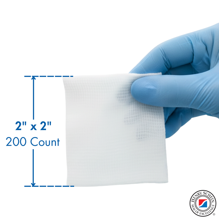 Essentials Non-Woven Gauze Sponges – 2" x 2", 4-Ply, Rayon/Poly Blend, Non-Sterile, Soft & Absorbent, Low-Lint, Disposable – 200 Count