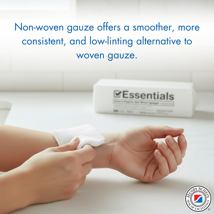 Essentials Non-Woven Gauze Sponges – 2" x 2", 4-Ply, Rayon/Poly Blend, Non-Sterile, Soft & Absorbent, Low-Lint, Disposable – 200 Count