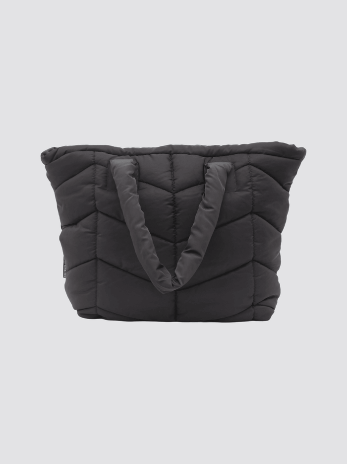 Fine White Line Padded Tote Bag - Bascora